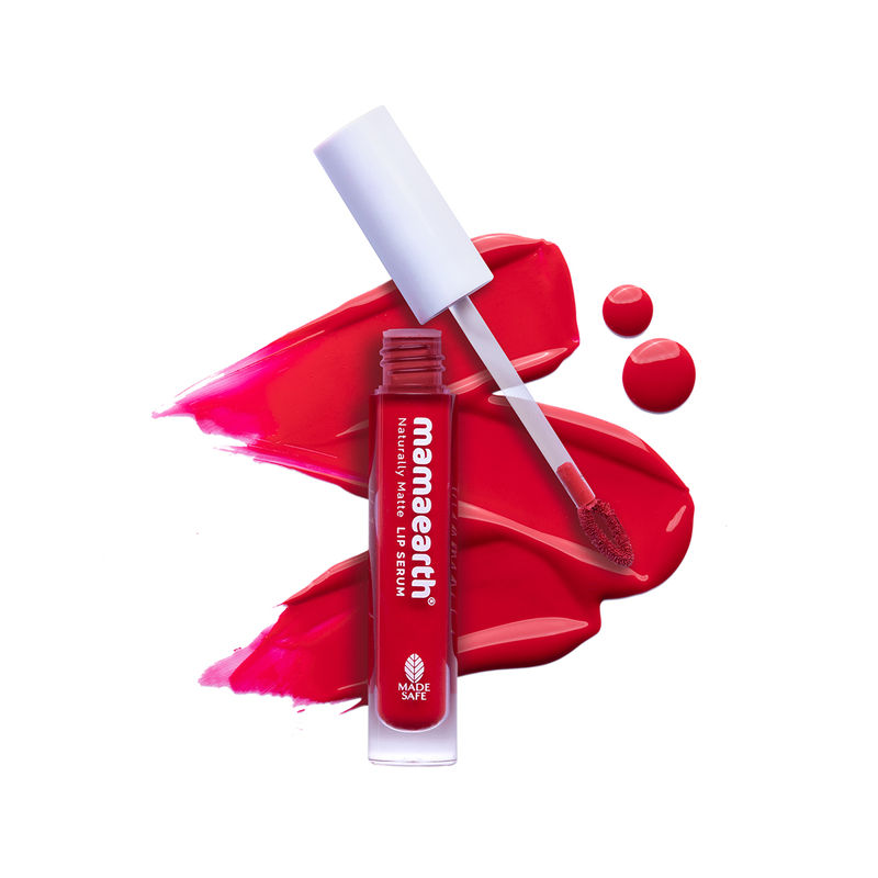 Mamaearth Naturally Matte Lip Serum - Matte Liquid Lipstick with Vitamin C & E - Beet it Red